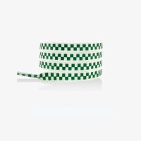 Široké tkaničky s šachovnicovým potiskem, jeden pár - Tmavě zelené, 120 cm